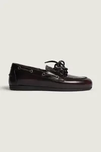 Posa loafers slip-on pentru femei din piele Boat Loafer