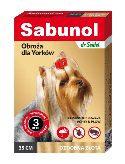 Sabunol Dog GPI, Zgarda Antiparazitara Caini 2-10 kg, Culoare Gold (35cm)