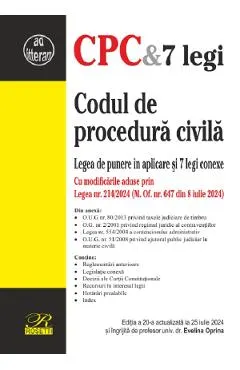Codul de procedura civila Ed.20 Act. 25 iulie 2024
