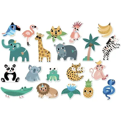Set 20 magneti - Animale din jungla