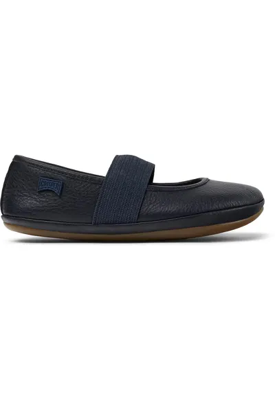 Balerini Mary Jane din piele Right 8493 - Albastru