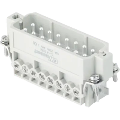 Conector Tata - 66x16 - 16p + E 16a 250v / 4kv / 3 - Șurub Connection - cu Plate - Gri