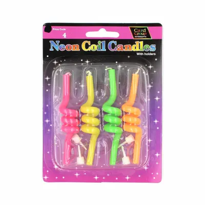 Set lumânări aniversare "Neon coil candles"