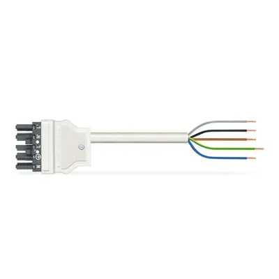 pre-assembled connecting cable; Eca; Socket/open-ended; 5-pole; Cod. L; H05VV-F 5G 2.5 mm²; 1 m; 2,50 mm²; dark gray