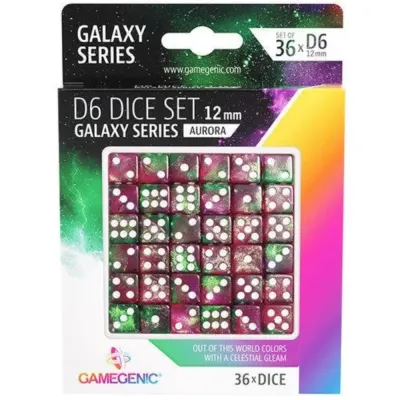 Set 36 Zaruri Gamegenic - Galaxy Series - D6 12 mm - Aurora