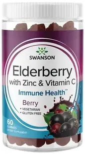 Elderberry with Zinc & Vitamin C, 60 comprimate masticabile, Swanson