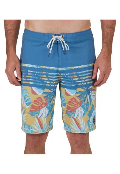 Bermude de baie Ripple - Portocaliu mandarina/Albastru/Galben mustar