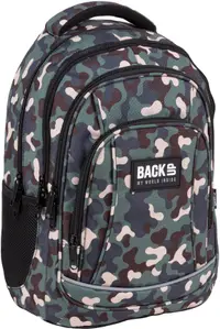 Ghiozdan școlar BackUp A - Camouflage, cu 3 compartimente