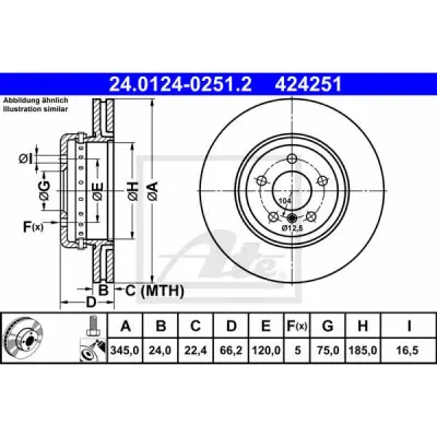 Disc frana ATE 24.0124-0251.2