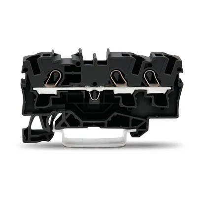 3-conductor through terminal block; 4 mm²; suitable for Ex e II applications; side and center marking; for DIN-rail 35 x 15 and 35 x 7.5; Push-in CAGE CLAMP®; 4,00 mm²; black