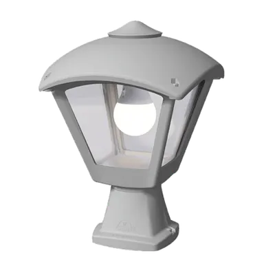 Dario 250 Garden Floor Lamp 1xe27 Ip55 Grey/clear