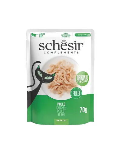 Hrană pisici pui la plic SCHESIR Complements în jeleu 70 g