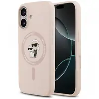Husa MagSafe pentru Apple iPhone 17, Karl Lagerfeld, Ring Karl & Choupette, Roz