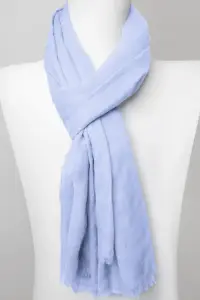 Esarfa dreptunghiulara din matase si vascoza, bleu