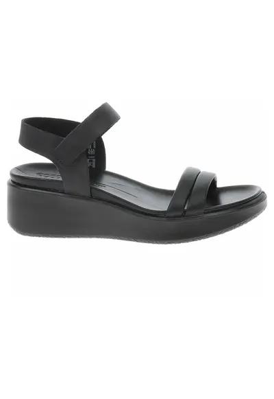 Sandale dama cu platforma Flowt Wedge LX W - Piele naturala/nabuc - Negru