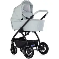 Carucior 3 in 1 pentru copii Chipolino Prestige Matcha, reversibil, cadru din aluminiu, roti cu suspensii, greutate admisa 22 kg
