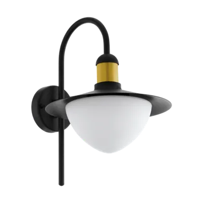 Lampa perete SIRMIONE negru, gold 220-240V,50/60Hz IP44