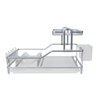 Suport Vase, Cromat, cu Tava din Plastic si Suport Tacamuri, 55 x 35 x 28 cm