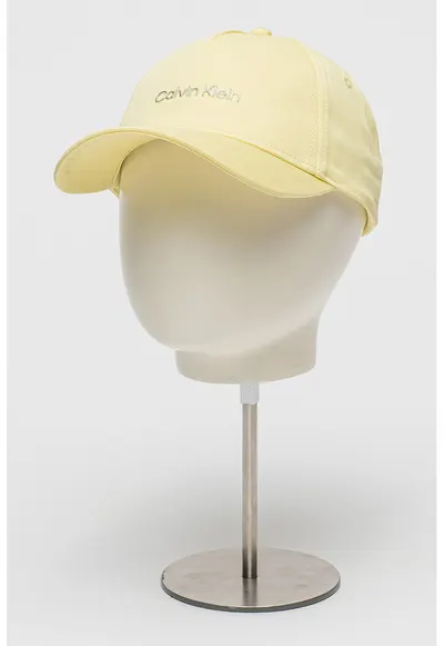 Sapca din bumbac organic cu aplicatie logo - Galben
