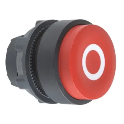 Cap Rotund pentru Buton Ø 22, Revenire cu Arc, Rosu, Proeminent, O