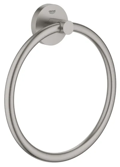 Inel prosop Grohe, Start Towel Ring, montare pe perete, fixare ascunsa, super steel, crom mat