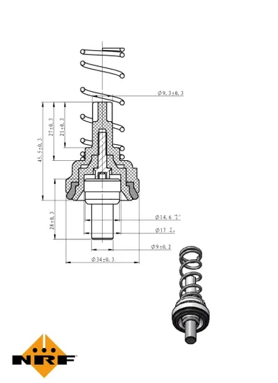 Termostat sistem racire (105 C) potrivit VW GOLF PLUS V, GOLF V, POLO 1.4 02.02-11.06