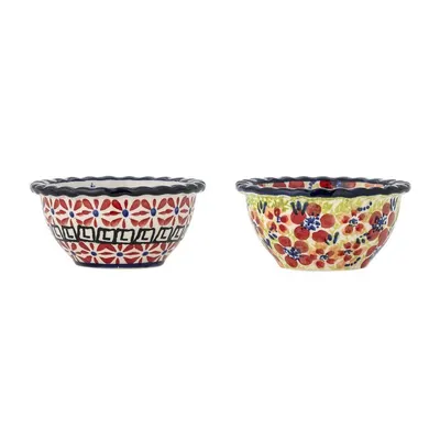Boluri mici roșii 2 buc. pentru servire din gresie 95 ml Florist – Bloomingville
