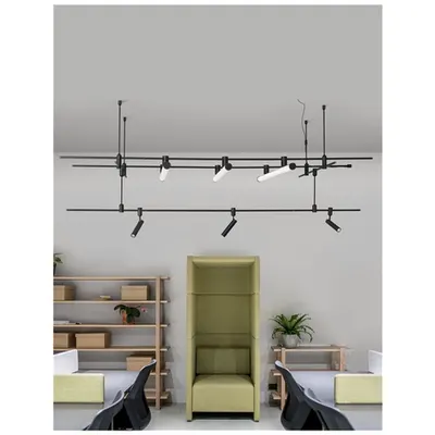 Sistem iluminat pe sina DECORATIVE MAGNETIC Magnetic Tubular Structure Nisipiu Negru Aluminiu IP20 Included Driver 100 Wat AC85-265V Output 24V DC