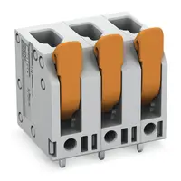 PCB terminal block; lever; 4 mm²; Pin spacing 7.5 mm; 3-pole; Push-in CAGE CLAMP®; 4,00 mm²; gray