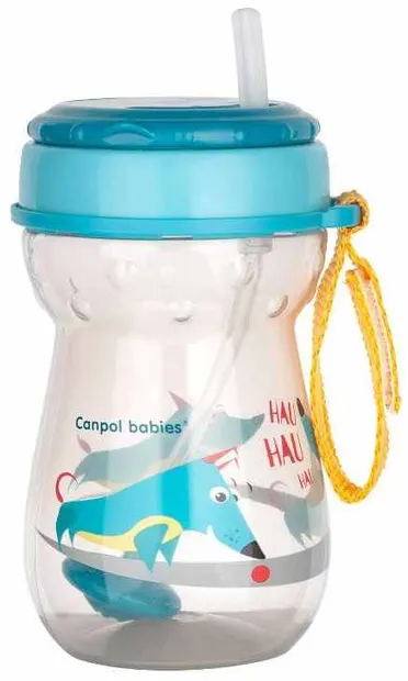 Cana cu pai din silicon Canpol - 350 ml