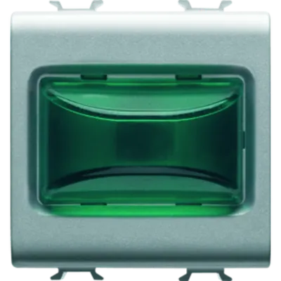 Protruding Indicator Lamp - 12v Ac/dc / 230v Ac 50/60 Hz - Green - 2 Modules - Titanium - Chorus