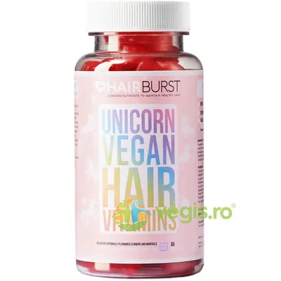 Vitamine Vegane Masticabile pentru Par Sanatos Unicorn 60 jeleuri