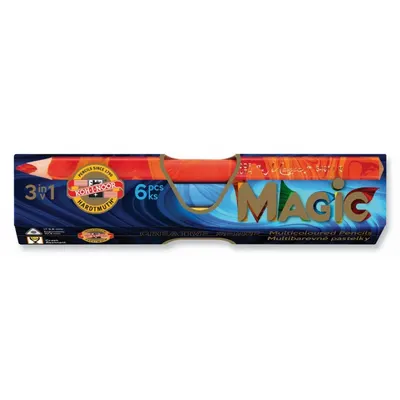 Creioane multicolore 6buc, MAGIC Jumbo Koh-I-noor