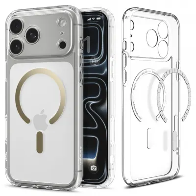 Husa MagSafe pentru Apple iPhone 17 Pro, Spigen, Ultra Hybrid, Aurie ACS10348