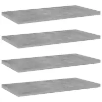vidaXL Plăci bibliotecă, gri beton, 4 buc, 40 x 20 x 1,5 cm, PAL