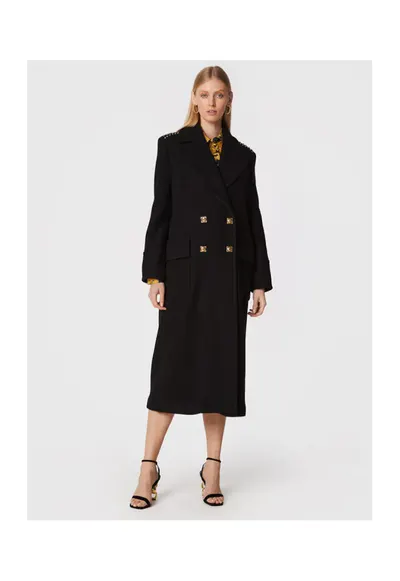 Palton dama - 75% lana virgina - negru - poliamida