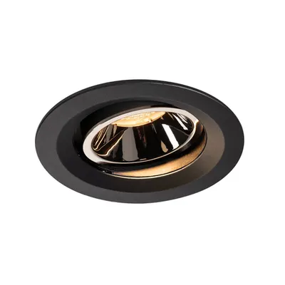 Spot incastrat, NUMINOS MOVE M Ceiling lights, black Indoor LED recessed ceiling light black/chrome 3000K 55° rotating and pivoting