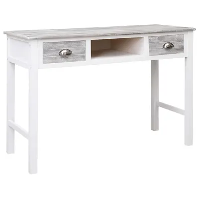 vidaXL Birou de scris, gri, 110 x 45 x 76 cm, lemn