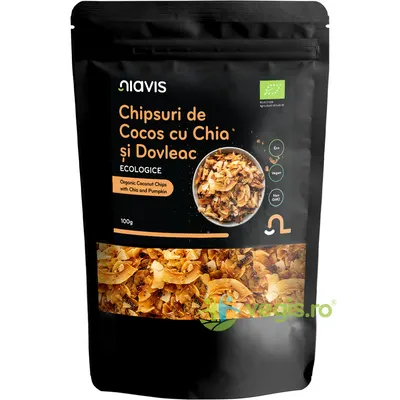 Chips-uri de Cocos cu Chia si Seminte de Dovleac Ecologice/Bio 100g