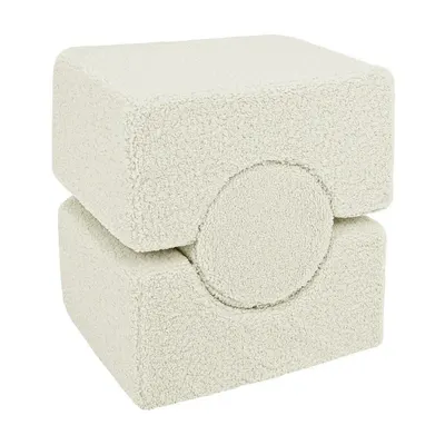 Teren de joacă din spumă alb 3 buc. din material bouclé înălțime 30 cm 83x45 cm – Meowbaby
