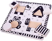 Puzzle din lemn Bigjigs - Animale alb-negru, Tip 2