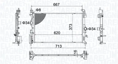 Radiator racire motor potrivit OPEL ADAM, CORSA E, CORSA E HATCHBACK 1.4 1.6 09.14