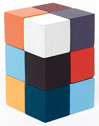 Puzzle din lemn 3D Kikkerland - Cub elastic
