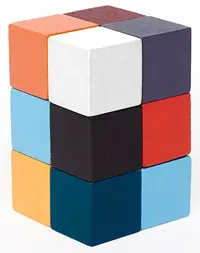 Puzzle din lemn 3D Kikkerland - Cub elastic