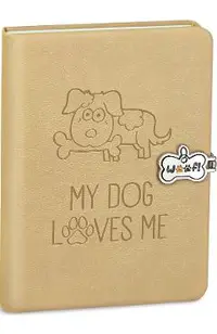 Jurnal cu inchidere magnetica. My dog loves me. Bej