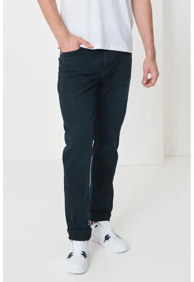 Blugi slim fit cu talie joasa - Bleumarin