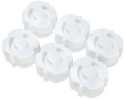 Protecții pentru prize BabyJem - 6 bucăți, 3 x 3 cm, alb