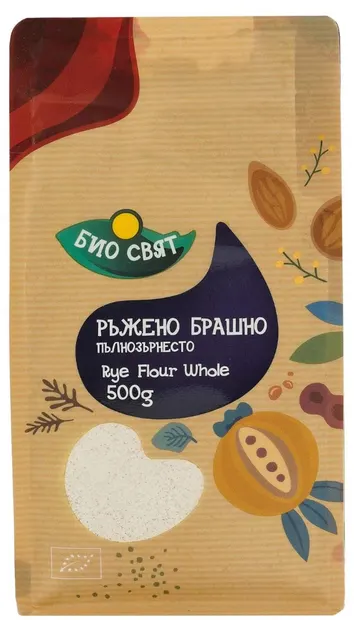 Făină bio de secară integrală, 500 g, Biosvyat