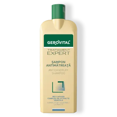 Șampon Antimătreață Cu Bio Capigen și Complex De Extracte Vegetale, Gerovital Tratament Expert, 400 Ml