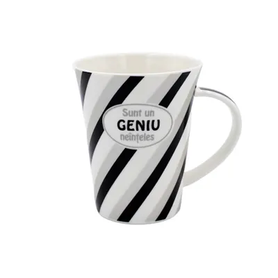 Cană din porțelan personalizată cu mesaj "Sunt un GENIU neînțeles"